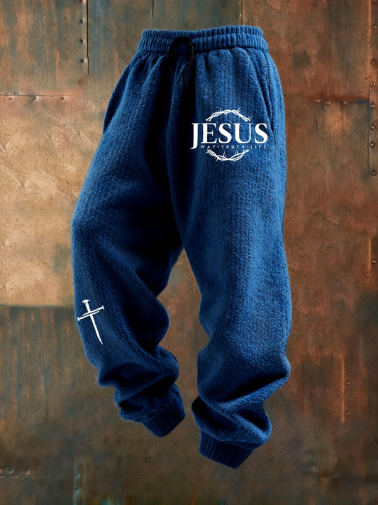 Мъжки ретро вяра печат хлабав ежедневни панталони