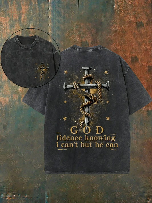 Мъжки реколта затруднено християнски измити случайни тениска