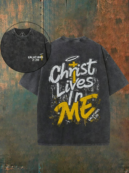 Мъжки реколта затруднено християнски измити случайни тениска