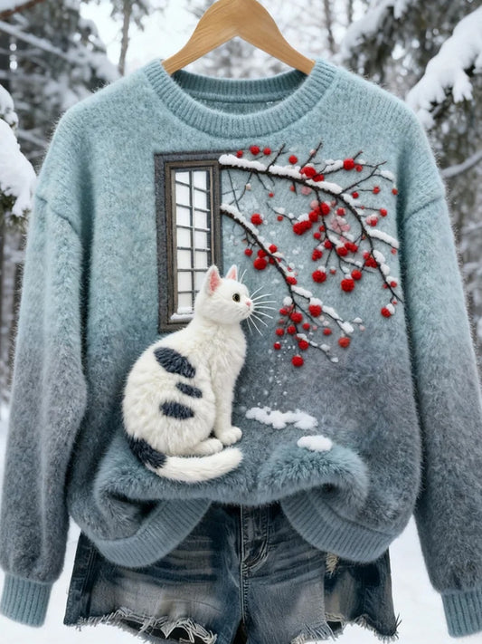 Жените ретро животно изкуство печат случайни фланел отгоре