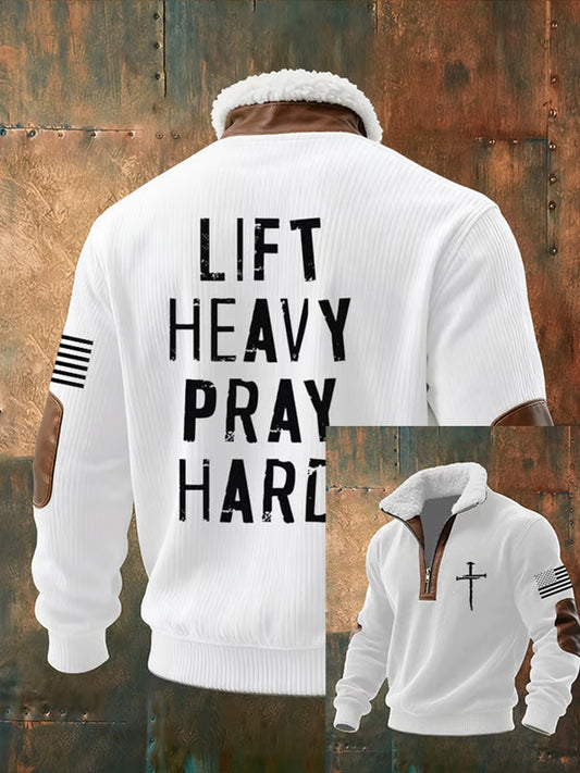 Мъжки реколта изкуство вяра случайни козина яка суитчър