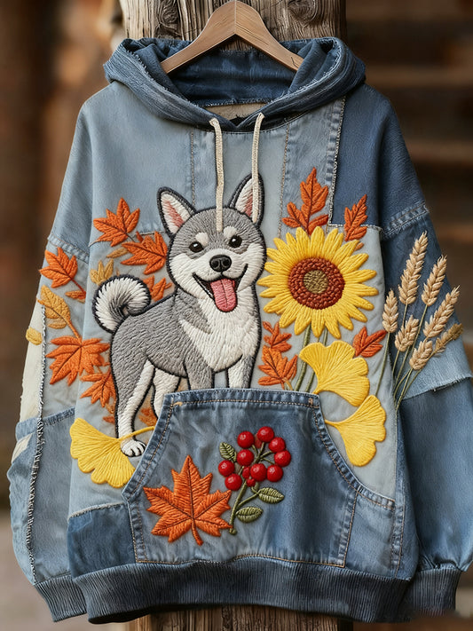 Унисекс животински изкуство печат случайни реколта качулка