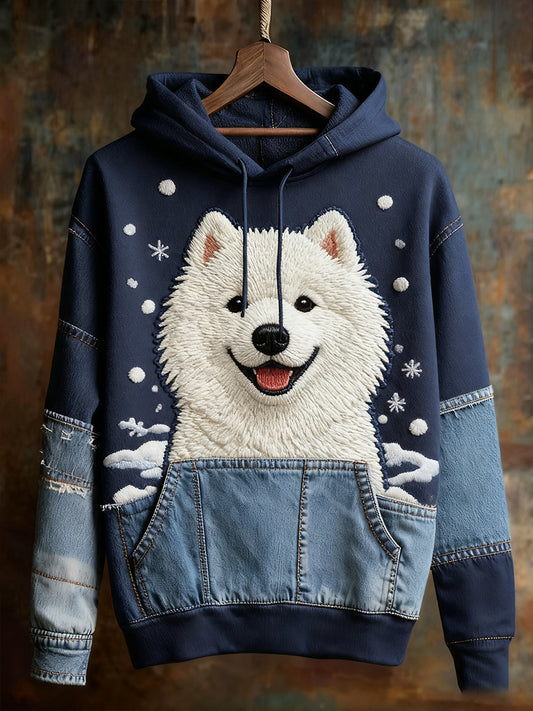 Унисекс животински изкуство печат случайни реколта качулка