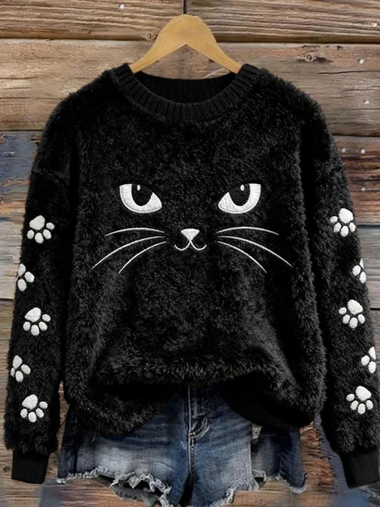 Жените ретро животно изкуство печат случайни фланел отгоре